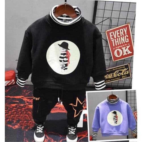 Winter Style Infant Clothes Boys plush Sweater +plush pants 2pcs Childrens Clothing Set Outfit Toddler Baby Boys Set 2-6Year