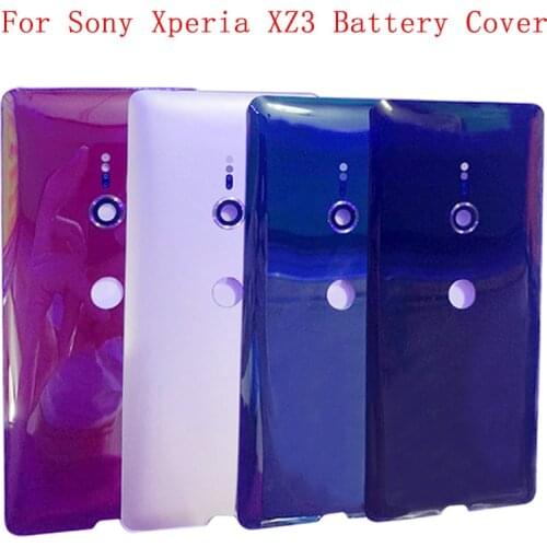 Battery Cover Back Glass Panel Rear Door Housing Case For Sony Xperia XZ3 Back Battery Cover with Rear Camera Frame Lens