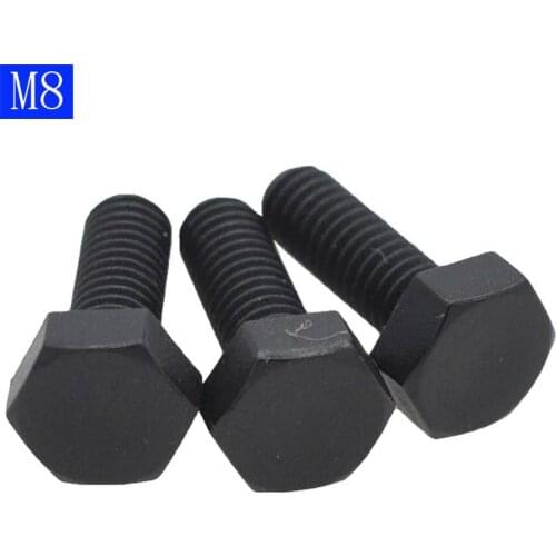 M8 x 1.25 Black Plastic Nylon External hex Black Plastic Nylon Hexagon Head Cap Set Screws bolts DIN 933