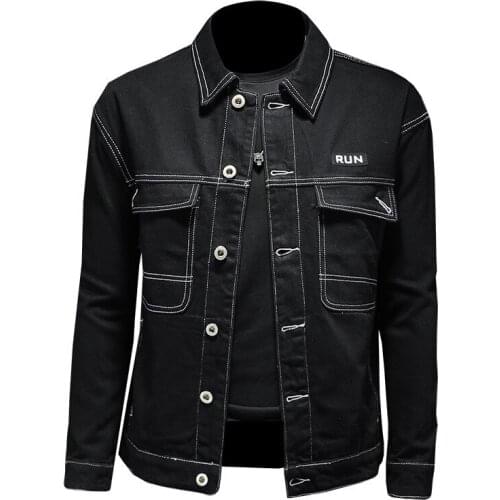 Mcikkny Men Fashion Spring Denim Jackets Cargo Casual Outwear Top For Male Clothing Streetwear