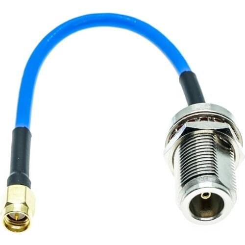 N female Jack Bulkhead to SMA male plug connector RG402 RG-402 Semi Flexible Coaxial Cable 0.141" 50ohm Blue