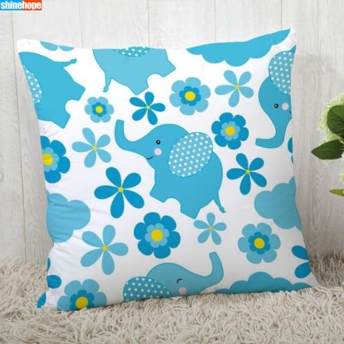 Cartoon Elephant Pillow Cover Customize Pillowcase Modern Home Decorative Pillow Case For Living Room 2020.08.17