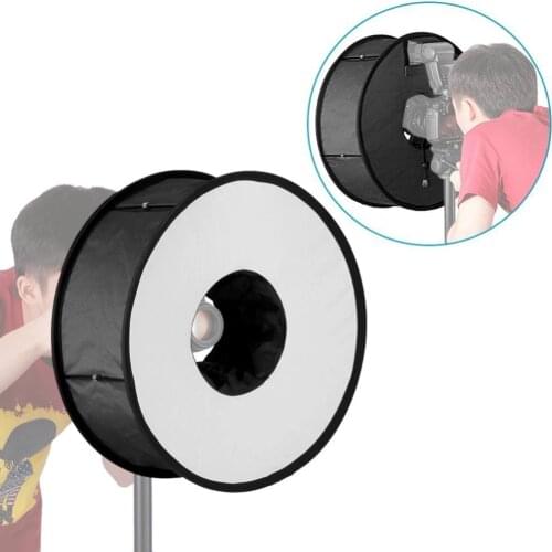 Neewer 45cm/18" Round Universal Collapsible Ring Flash Macro/Portrait Photography Diffuser Soft Box For Yongnuo/Godox Flash