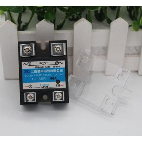 60A SSR Single phase DC-AC solid state relay Input DC voltage output AC voltage 60A solid state relay voltage regulator