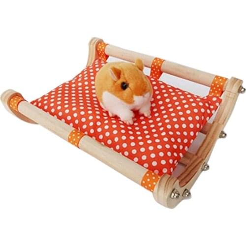 Elevated Small Animals Shaker Beds Detachable Wood-Framed Pet Cot Indoor Small Animals Bed Animal Toy Accessories For Hamster