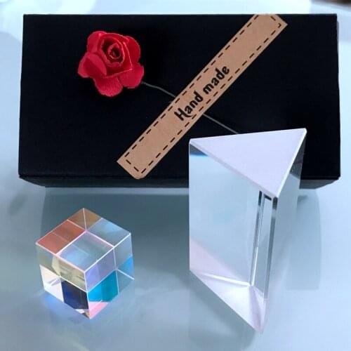 Color-collecting prisms Six-faced flawless Large-size combination gift triangle prism photo kids look rainbow diamond mirror gif