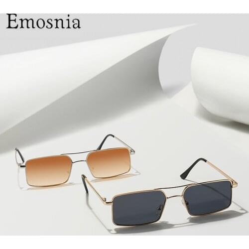 Emosnia Small Rectangle Vintage Sunglasses Women Men Metal Frame Square Fashion Lens Summer Outdoor Eyewear Dropship UV400