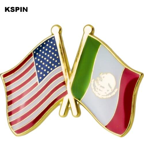 U.S.A Mexico Friendship Flag Badge Flag pin XY0296