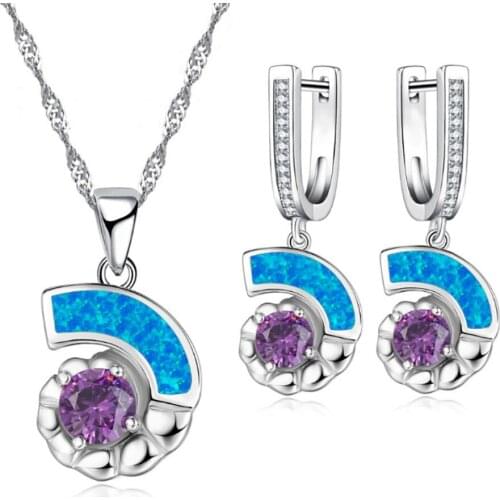 Unique Snail Shaped Crystal Necklace And Earring Set For Women Jewelry Accessories Bridal Party Wedding Jewelry Set Girl Gift