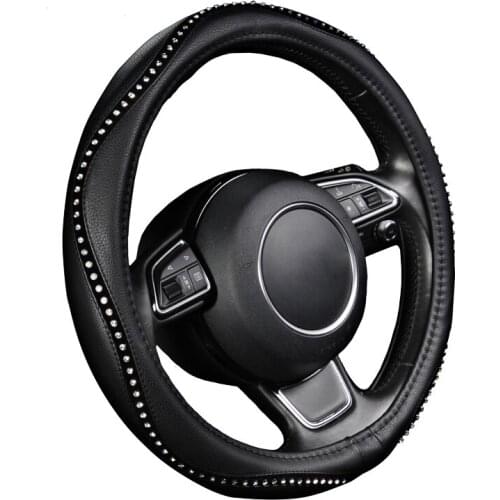 1 pcs 38cm high quality latex car diamond rhinestone water steering wheel set steering wheel cover interior auto parts