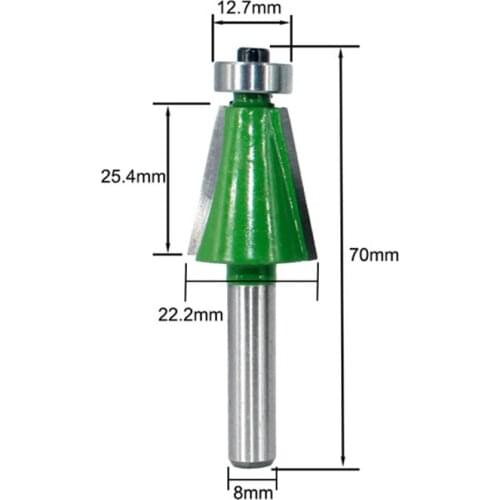 1pc 8mm Shank Chamfer Router Bit 11.25 Degree Bevel Edging Milling Cutter for Wood Woodorking Machine Tools MC02110-11.25
