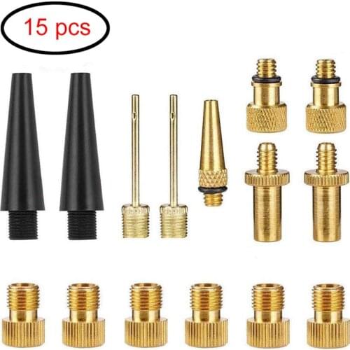 10/14/15pcs/set Bike Presta Schrader Valve Adapter SV AV DV Bicycle Pump Needles Adaptor Bike Tire Inflator Air Pump Compressor