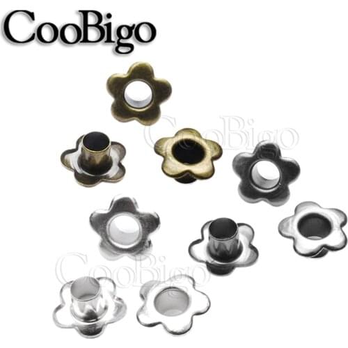 100pcs Hole 5mm Metal Flower Eyelets Outdoor Backpack Leather craft DIY Shoes Boots Belt Cap Bag Tent Sewing Accessory