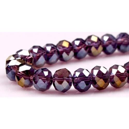 KoMee Football Faceted Glasses Crystal Beads 4mm 150pcs High quality Round sphere Loose beads for jewelry making bracelet DIY