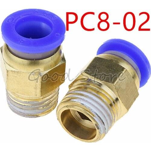 2PCS/5PCS PC8-02 Tube 8mm Thread Straight Throught 1/4" Pneumatic Pipe Fitting tube connector
