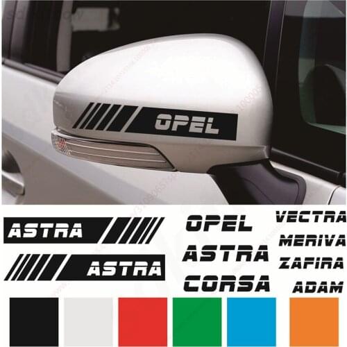 2pcs/lot Car Rearview Mirror Window Decoration Sticker Decal For OPEL ZAFIRA CORSA VECTRA ADAM insignia meriva Accessories