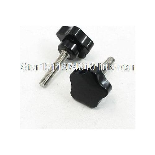 2 Pcs Replacement 8mm x 40mm Straight Grain Star Head Clamping Screw Knob