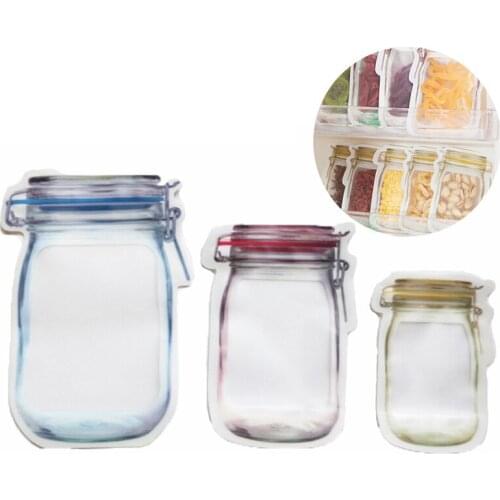 5/10pcs Food Storage Bag Set Home Reusable Zip Lock Self-sealing Leakproof Snack Food Zipper Bag Pouch Storage Bag