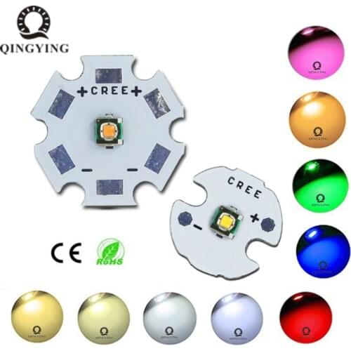 50PCS CREE LED XPE XP-E 3535 LED 3W Cold White Warm White Red Green Blue UV High Power LED Emitter Diode with 16mm 20mm PCB