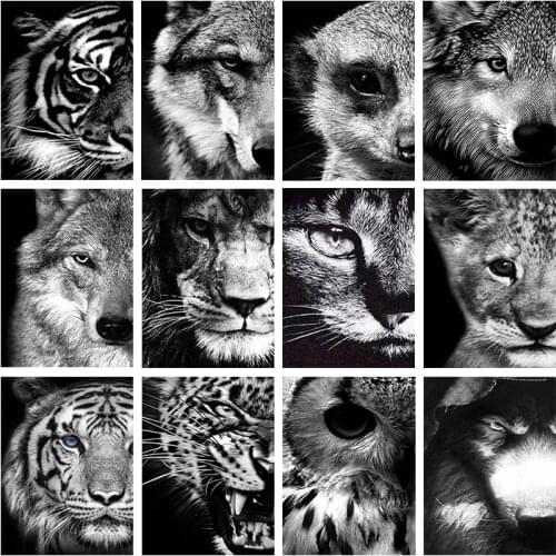 5D Diamond Painting Animals Diamond Mosaic Animal DIY Full Round Diamond Embroidery Cross Stitch Rhinestone Art Wall Decoration