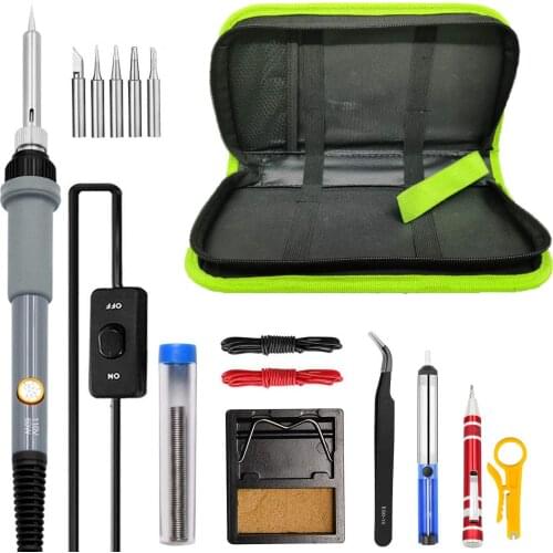 60W 220V/110V New Adjustable Temperature Electric Soldering Iron Welding Solder Rework Station Heat Pencil Tips Repair Tool