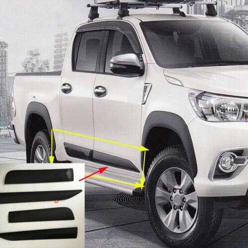 2016 For Hilux accessories ABS injection black side molding body kits trim for toyota hilux revo 2015 2017 styling molding