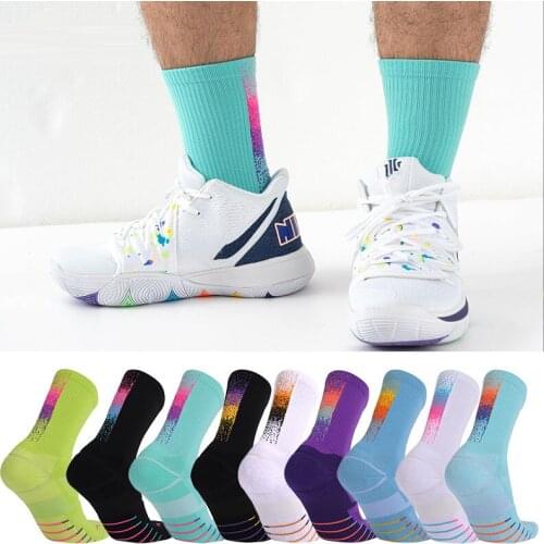 High tube basketball socks breathable sweat-absorbent middle tube mens elite socks thick towel bottom sports socks