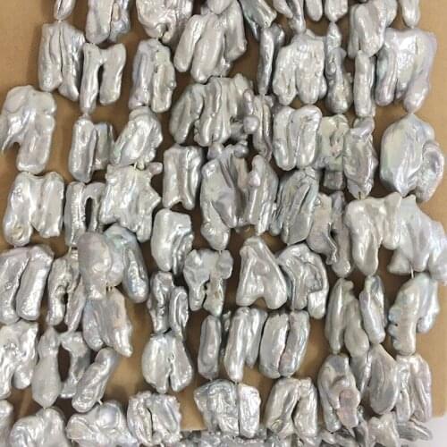 Baroque pearl beads, KESHI PEARL,100% nature freshwater pearl with special baroque shape-15-39 mm big pearl.gray pear