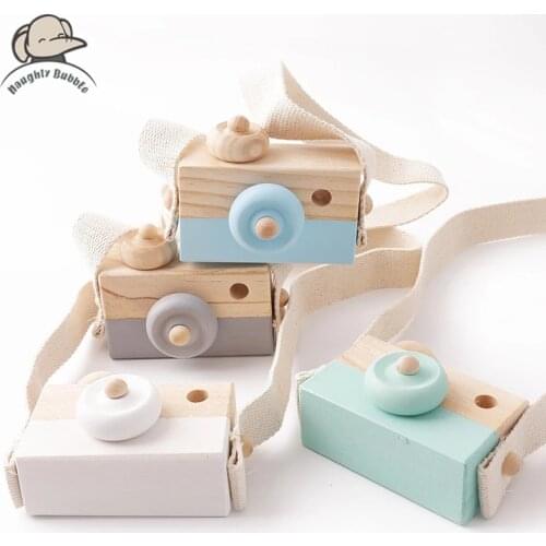 Wooden Fashion Camera Baby Toys Pendant Baby Block Montessori Toys for Children Wooden DIY Presents Nursing Gift Outdoor Toys