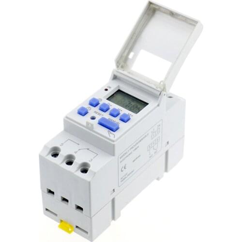 Electronic Weekly 7 Days Programmable Digital Industrial Time Switch Relay Timer Control AC 220V 15A Din Rail Mount THC