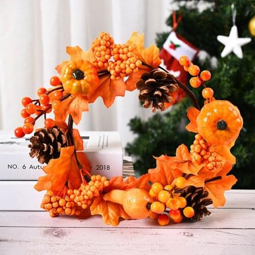 Artificial Simulation Maple Leaf Pumpkin Sunflower Pick Garland Accessories Home DIY Autumn Harvest Thanksgiving Halloween Decor