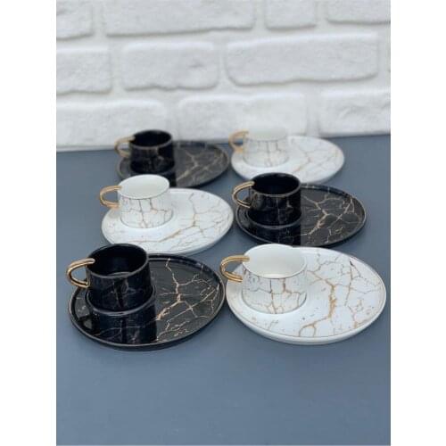 Coffee cup Turkish pattern black white Coffee cup handle cup turkey different cup