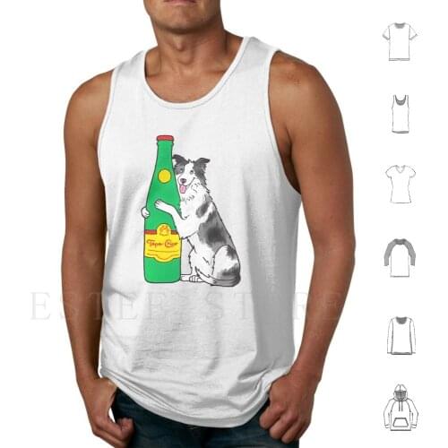 Topo Chico Pup Tank Tops Vest Sleeveless Topo Chico Border Collie Herding Dog Collie Sheep Dog Cow Dog Puppy Chico Grey