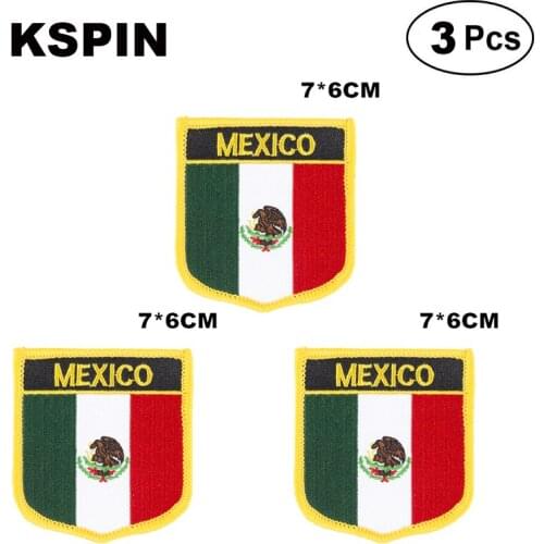 Mexico Shiled Shape flag patches national flag patches for Cothing DIY Decoration