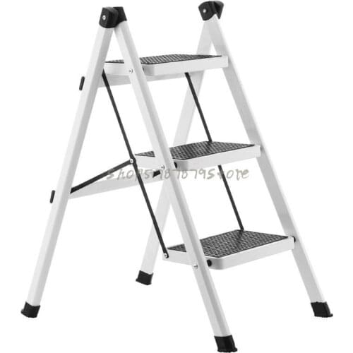 Iron pipe stepladder multifunctional household ladder indoor thickening folding dual-use three-step small step staircase chair c