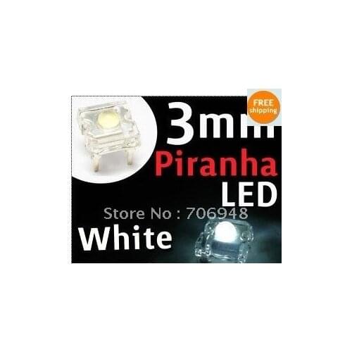 MIX 1000pcs 3mm Piranha Super Flux white LED diode for auto light bulb
