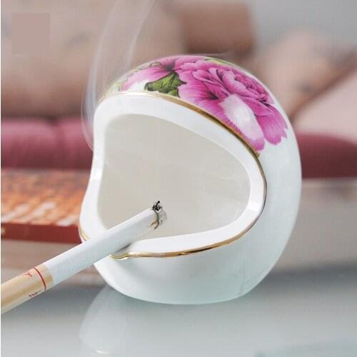 Ladys Cute Ashtray Home Half Round Shape Big Open Mouth Ceramic Smoking Cup Office Creative Girl Desk Decoration Cigar Ash Tray