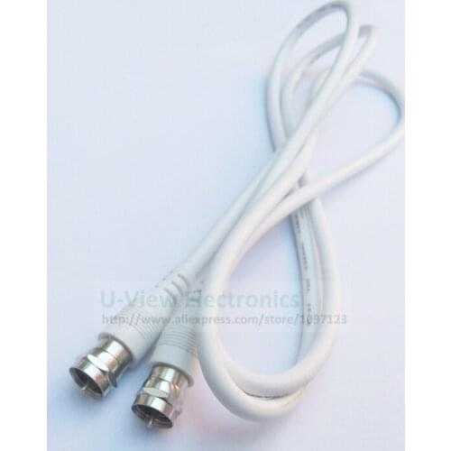 NCHTEK White Color F-Type Male to F Male Connectors RF Cable For LCD TV,Screw-On Cable About 1.2M/Free Shipping/10PCS