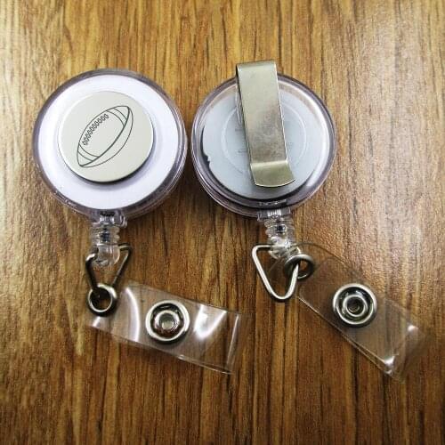 Rugby ID Badge Reel gift for him/her friend family retractable recoil id badge holder work fun