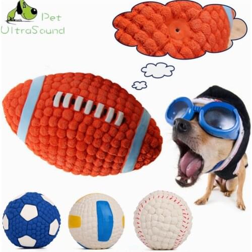 ULTRASOUND PET Dog Puppy Cat Ball Toy Rubber Chew Sound Dogs Play Fetching Squeak Toys Pet Rugby/football/tennis/volleball Toy
