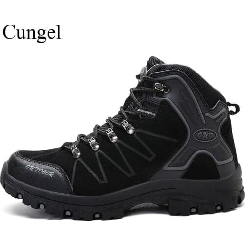 Cungel Sneakers men High-top Hiking shoes Outdoor Mountain Walking Climbing shoes Non-slip Comfortable Trekking Ankle boots