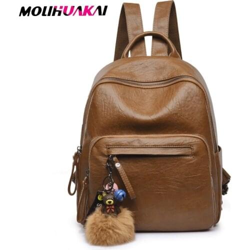 High Quality Women Fashion Backpack Purse Waterproof bookbag Rucksack Crossbody Shoulder Bag with Cute pendant