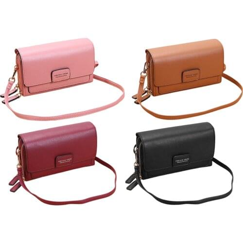 Women Leather Shoulder Bag Clutch, Fashion Large Capacity Card Holder Zipper Wallet, Crossbody Bag Purse DetachableStrap