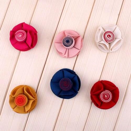 10pcs/lot 2" 6Colors High Qulity Fabric Rolled Fabric Flower Accessories Chic Cute Candy Flowers For Hair Clip Or Headband