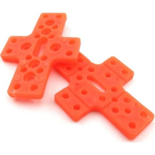 10pcs/lot 37.5*25mm model fixed plate cross shaped chassis plastic holder red