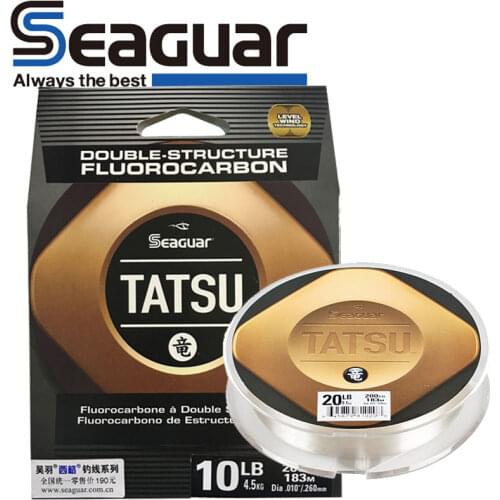 100% Original SEAGUAR TATSU Fluorocarbon Fishing Line 200YDS 183M Carbon Fiber JAPAN Monofilament Fishing Line 6LB 8LB 10LB 12LB