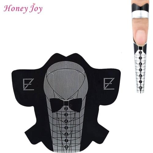 100pcs Pro 3 in 1 Suit Pattern Square/Rhombus/Stiletto Tips Nail Forms Acrylic Curve UV Gel Nails Extension Nail Art Tool Guide