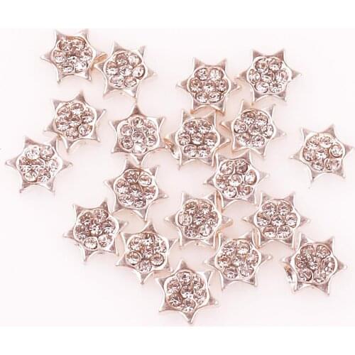 F779 Six-pointed star with crystal flower floating charms for living memory glass floating locket charms DIY jewelry 20pcs/lot