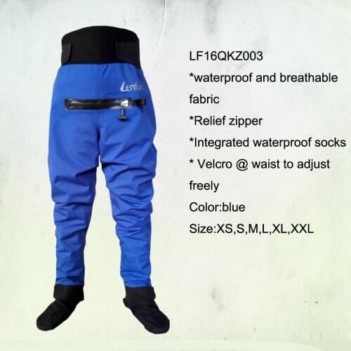 2016 unisex pants,dry pants with relief zipper socks,waterproof canoeing,paddle sailing,Kayaking ,Sea Kayak,Flatwater,Rafting