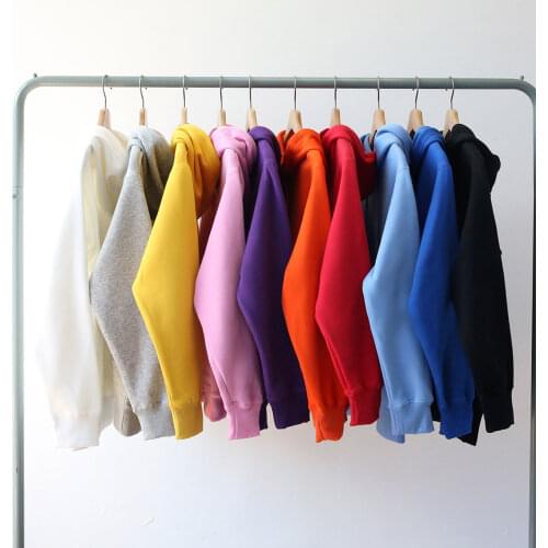 2021 Winter Hoodies Women Thick Warm Pullovers Long Sleeve Hooded Hoodies Women Casual Loose Solid Sweatshirts Femme Tops Outfit